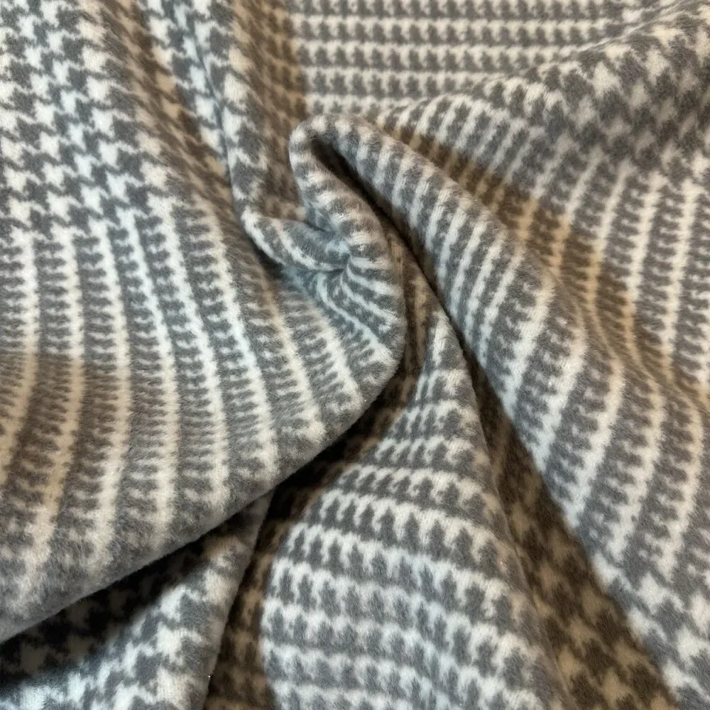 ChappyWrap Katama Glen Plaid Grey Ivory Reversible Blanket 60x80 Cotton Blend